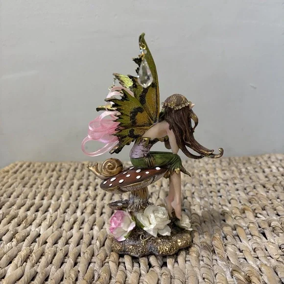 Ebros Amy Brown Thinking Of You Fairy Sitting On Wild Giant Mushroom Statue - Picture 4 of 7